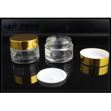 20ml Cosmetic Glass Jar Golden Caps Glassware